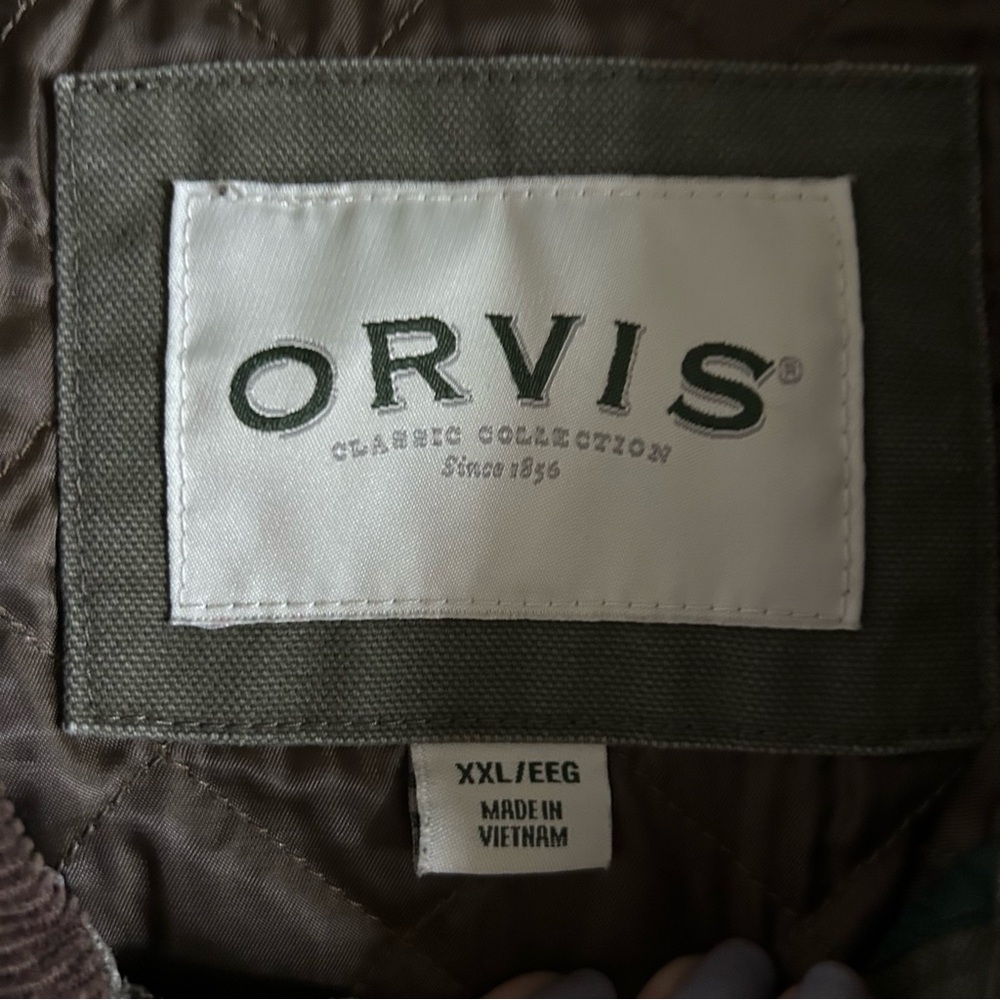 Orvis Men’s Green Barn Coat Jacket Quilted Outdoor 100% Cotton Size XXL - Picture 5 of 15